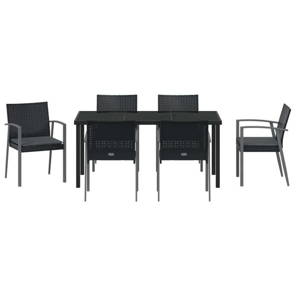 Set aus 4 Schwarz PE-Rattan 56.5x57x83 cm Langlebig