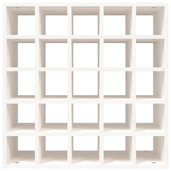 Weinregal Weiß 56x25x56 cm Massivholz Kiefer