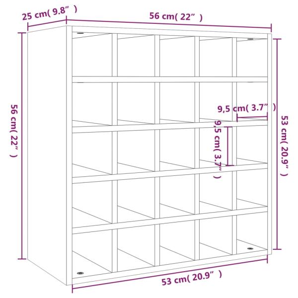 Weinregal Weiß 56x25x56 cm Massivholz Kiefer