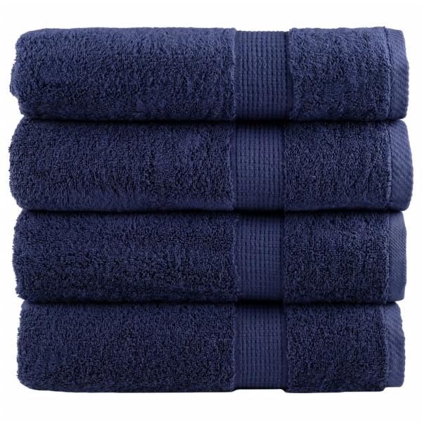 ARDEBO.de - Premium-Duschtücher SOLUND 4 Stk. Marineblau 70x140 cm 600 g/m²