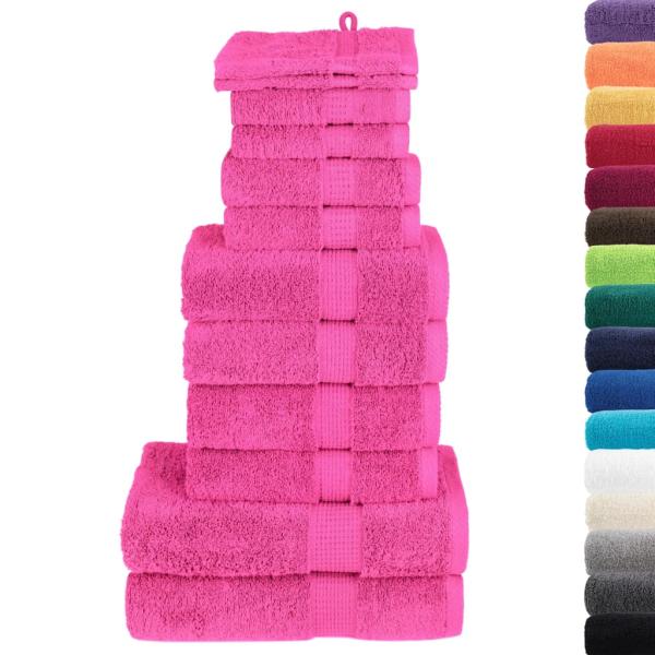 12 tlg. Premium-Handtuch-Set SOLUND Rosa 600 g/m²