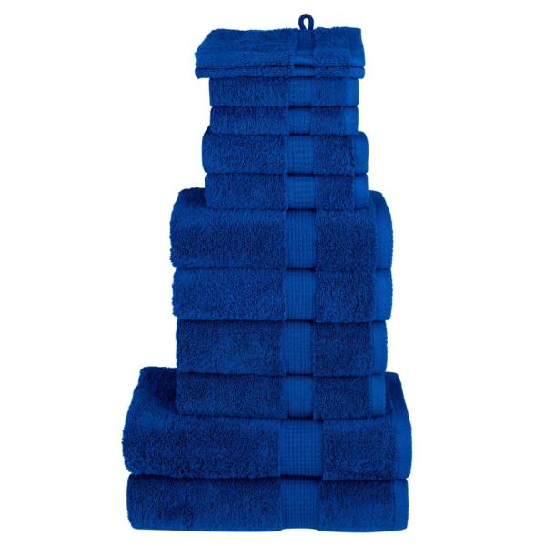 ARDEBO.de - 12 tlg. Premium-Handtuch-Set SOLUND Blau 600 g/m²