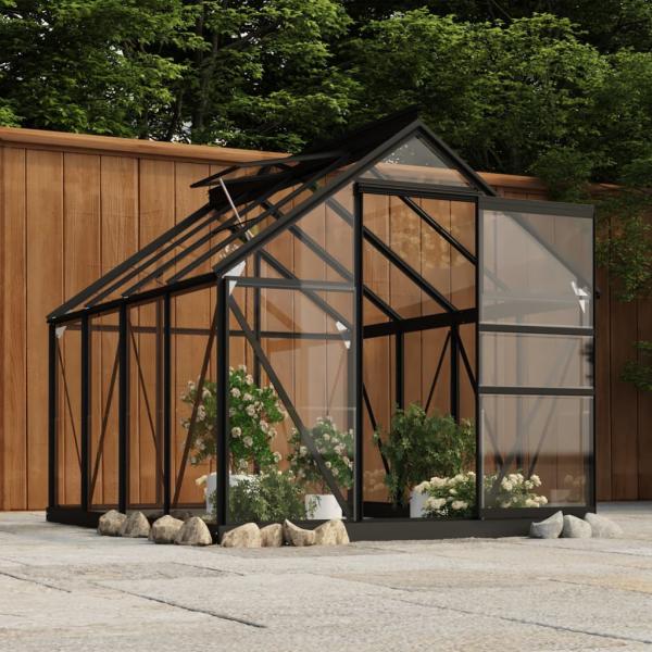 ARDEBO.de - Ersatzgestell für Gewächshaus Anthrazit 155x103x191cm Aluminium