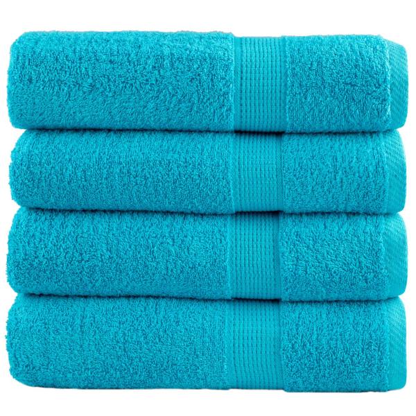 ARDEBO.de - Premium-Duschtücher SOLUND 4 Stk. Türkis 70x140 cm 600 g/m²