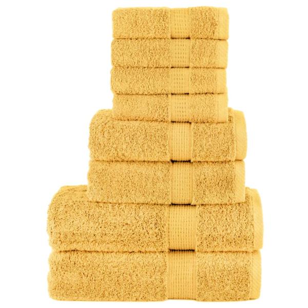 ARDEBO.de - 8 tlg. Premium-Handtuch-Set SOLUND Golden 600 g/m²