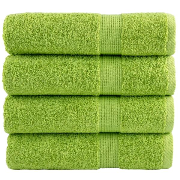 ARDEBO.de - Premium-Duschtücher SOLUND 4 Stk. Apfelgrün 70x140 cm 600 g/m²