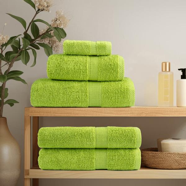 Premium-Duschtücher SOLUND 4 Stk. Apfelgrün 70x140 cm 600 g/m²