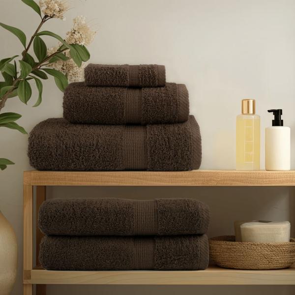 12 tlg. Premium-Handtuch-Set SOLUND Braun 600 g/m²
