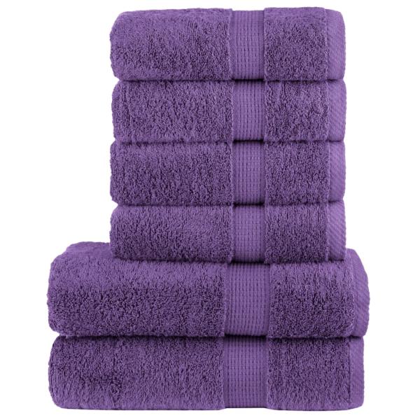 ARDEBO.de - 6 tlg. Premium-Handtuch-Set SOLUND Lila 600 g/m²