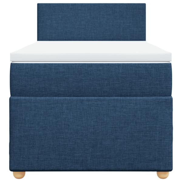 Boxspringbett mit Matratze Blau 80x200 cm Stoff