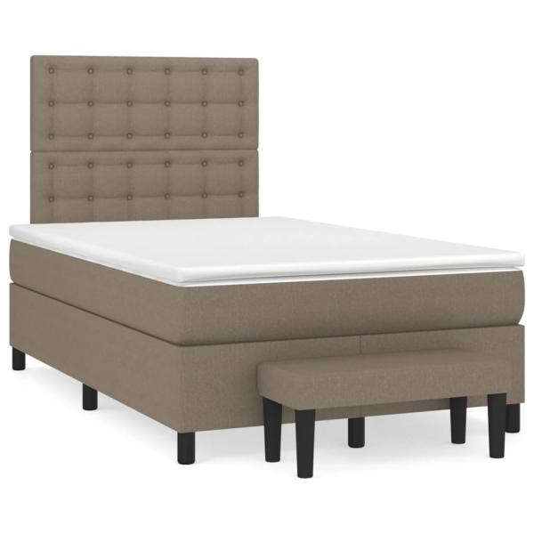 ARDEBO.de - Boxspringbett mit Matratze Taupe 120x190 cm Stoff