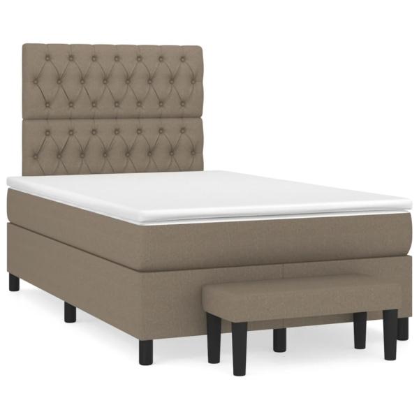 ARDEBO.de - Boxspringbett mit Matratze Taupe 120x190 cm Stoff