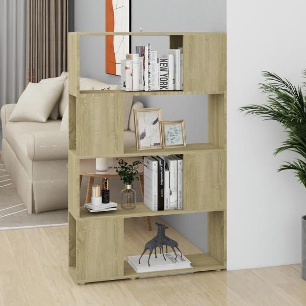ARDEBO.de - Bücherregal Raumteiler Sonoma-Eiche 80x24x124,5cm Holzwerkstoff