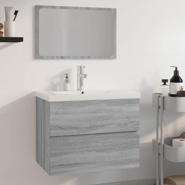 ARDEBO.de - Badmöbel-Set Grau Sonoma Holzwerkstoff