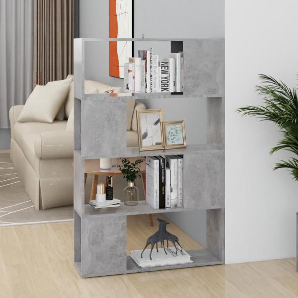 ARDEBO.de - Bücherregal Raumteiler Betongrau 80x24x124,5 cm Holzwerkstoff