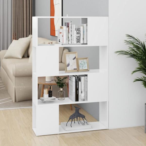 ARDEBO.de - Bücherregal Raumteiler Weiß 80x24x124,5 cm Holzwerkstoff
