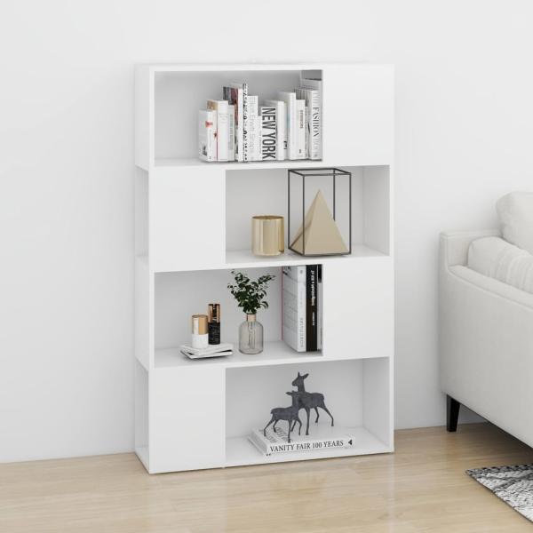 Bücherregal Raumteiler Weiß 80x24x124,5 cm Holzwerkstoff