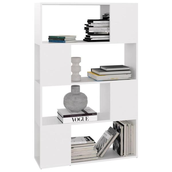 Bücherregal Raumteiler Weiß 80x24x124,5 cm Holzwerkstoff