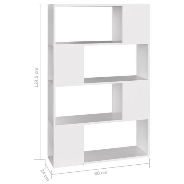 Bücherregal Raumteiler Weiß 80x24x124,5 cm Holzwerkstoff