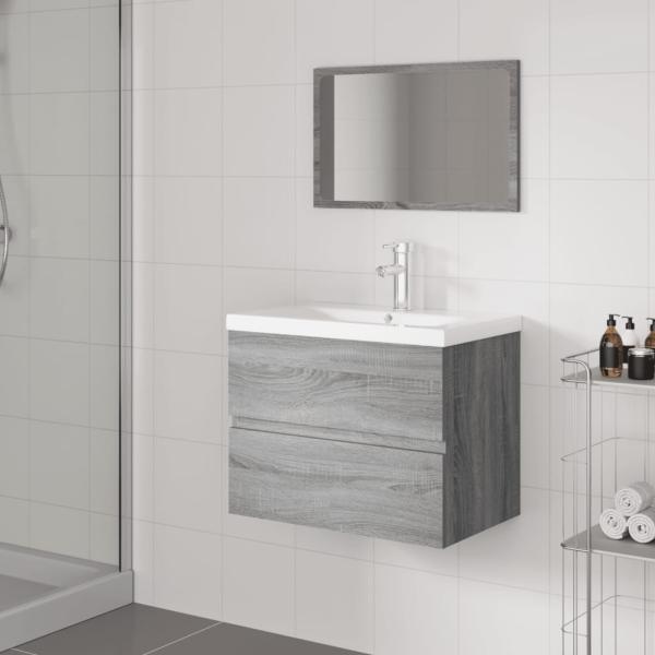 ARDEBO.de - Badmöbel-Set Grau Sonoma Holzwerkstoff