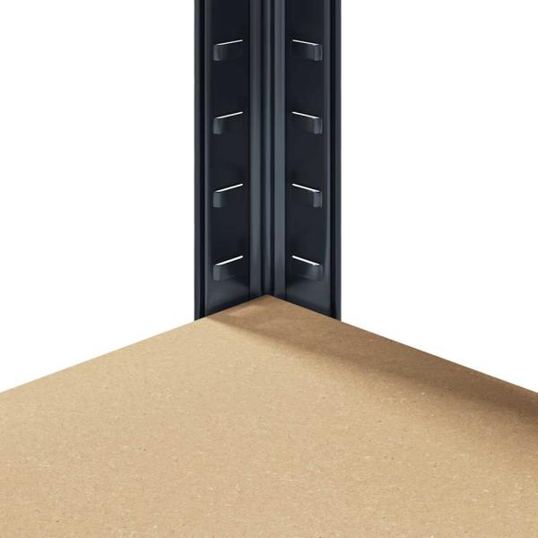 Eckregal mit 5 Böden Anthrazit Stahl & Holzwerkstoff