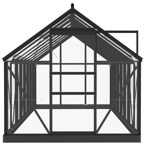 Glas Gewächshaus Anthrazit 155x395,5x191 cm Aluminium