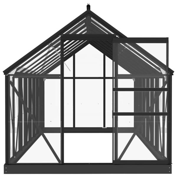 Glas Gewächshaus Anthrazit 155x395,5x191 cm Aluminium