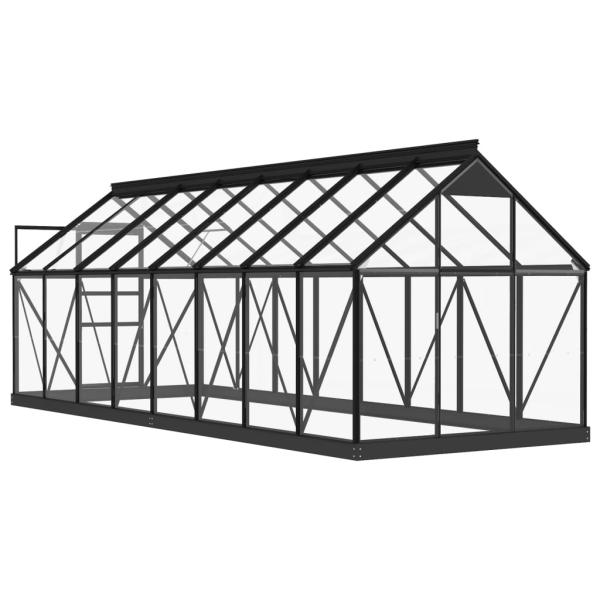 Glas Gewächshaus Anthrazit 155x395,5x191 cm Aluminium