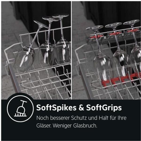 AEG FSE7575CP 7000 GlassCare Vollintegrierter-Geschirrspüler, 14 Maßgedecke, AirDry, MaxiFlex, Startzeitvorwahl, Schlepptürtechnologie "Perfect Fit"