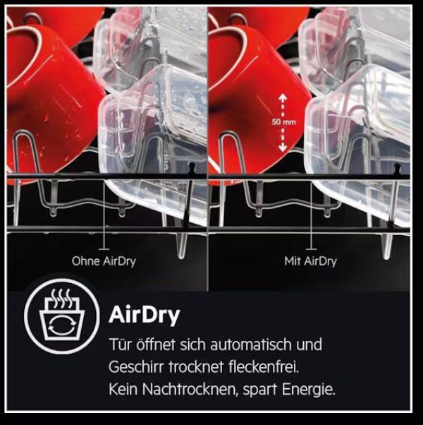 AEG FSE7575CP 7000 GlassCare Vollintegrierter-Geschirrspüler, 14 Maßgedecke, AirDry, MaxiFlex, Startzeitvorwahl, Schlepptürtechnologie "Perfect Fit"