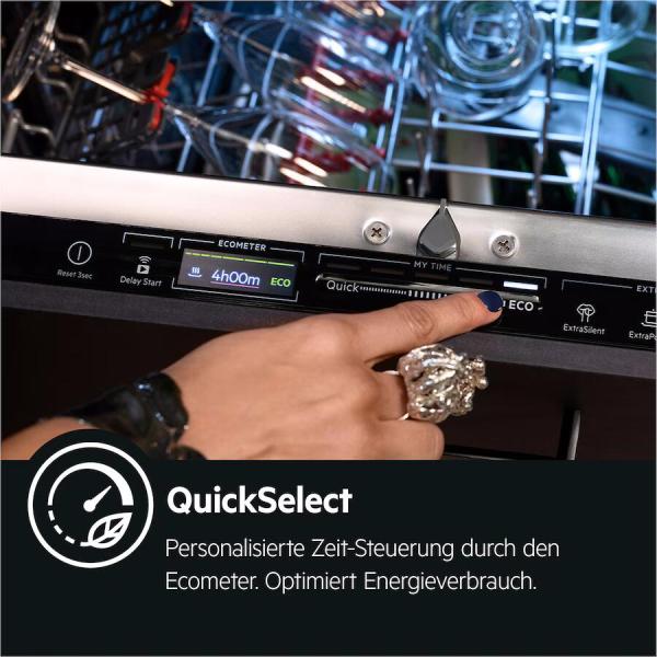 AEG FSE7575CP 7000 GlassCare Vollintegrierter-Geschirrspüler, 14 Maßgedecke, AirDry, MaxiFlex, Startzeitvorwahl, Schlepptürtechnologie "Perfect Fit"