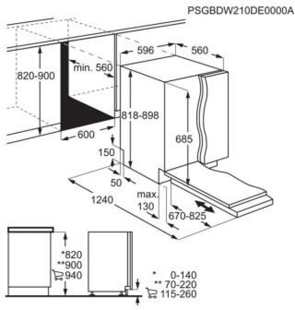 AEG FSE7575CP 7000 GlassCare Vollintegrierter-Geschirrspüler, 14 Maßgedecke, AirDry, MaxiFlex, Startzeitvorwahl, Schlepptürtechnologie "Perfect Fit"