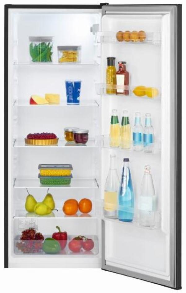 Bomann VS 7363 Vollraumkühlschrank, 54,5 cm breit, 242 L, LED Innenraumbeleuchtung, stufenlose Temperaturregelung, dunkle Edelstahloptik (773631)