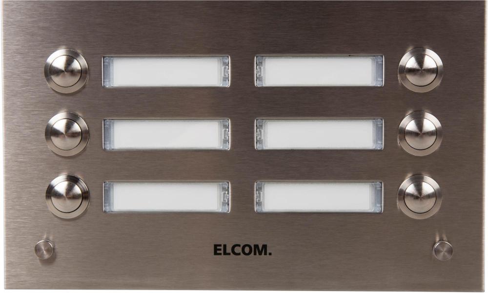 Elcom TVG-6/2 Esta Aussenstation für Türlautsprecher, 6/2 Rund-Taster, UP, Edelstahl (1106181)