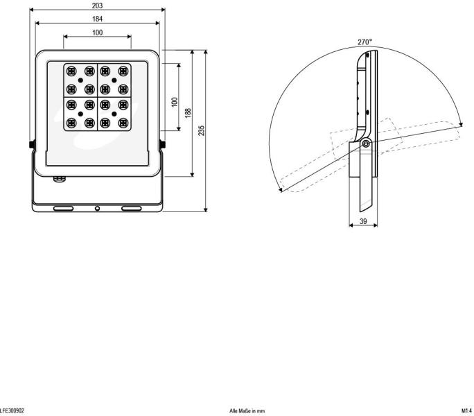 EVN PANTHERA LED Fluter, IP65, 30W, 3000K, 3450lm, 220-240V/AC, schwarz (LFE300902)