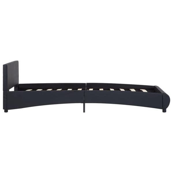 Bettgestell mit LED Schwarz Kunstleder 100x200 cm