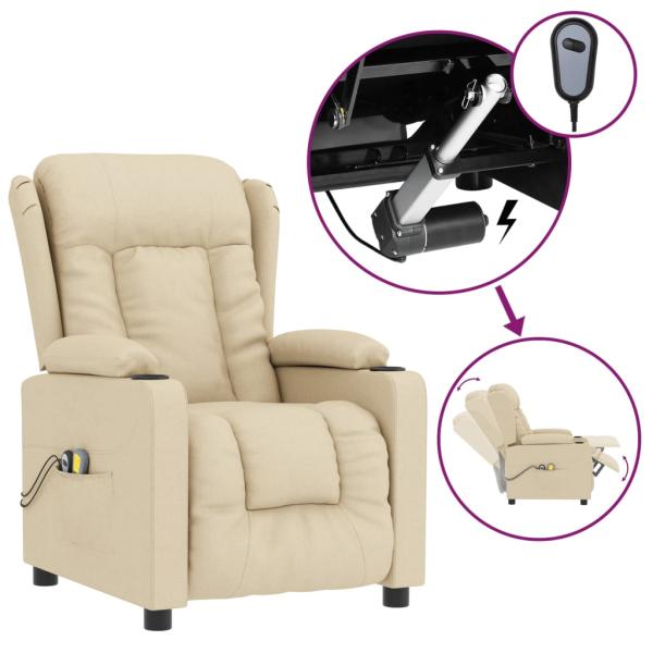 Massagesessel Elektrisch Creme Stoff