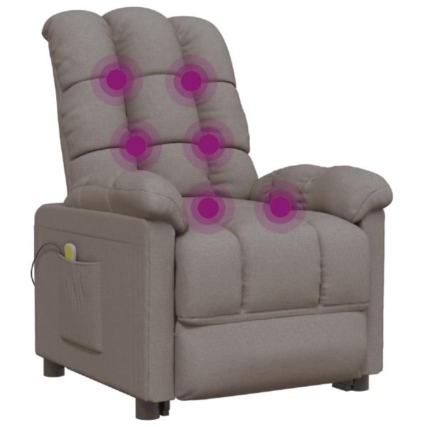 Massagesessel Taupe Stoff