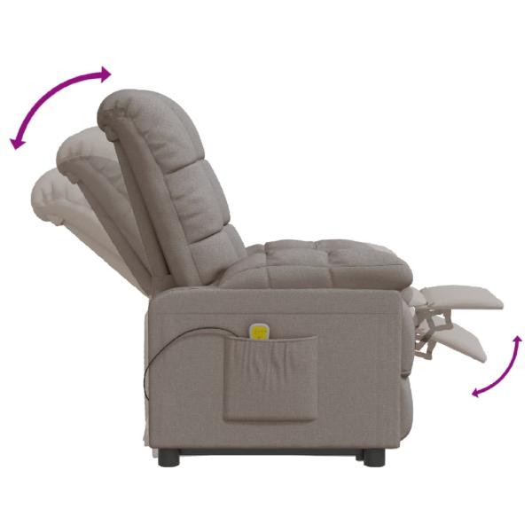 Massagesessel Taupe Stoff