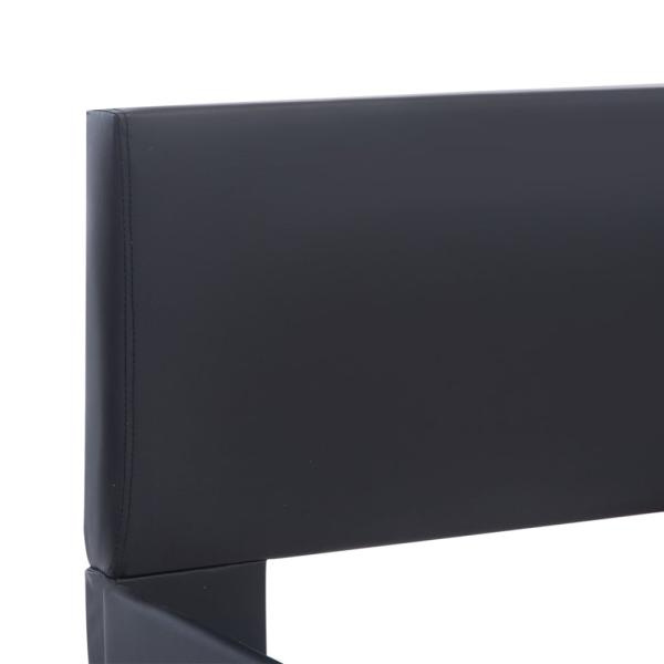 Bettgestell mit LED Schwarz Kunstleder 140×200 cm