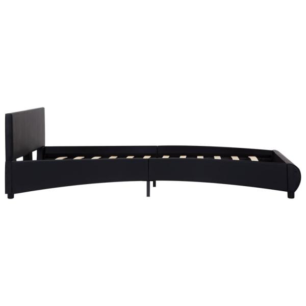 Bettgestell mit LED Schwarz Kunstleder 140×200 cm