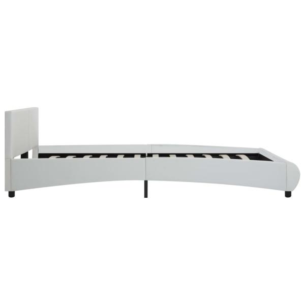 Bettgestell mit LED Weiß Kunstleder 180×200 cm
