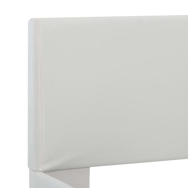 Bettgestell mit LED Weiß Kunstleder 180×200 cm