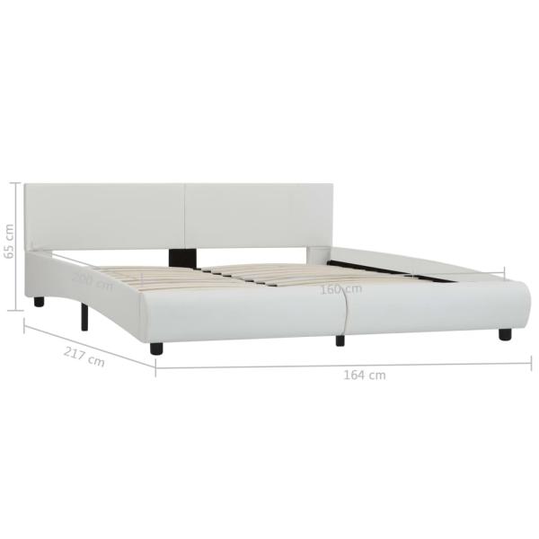 Bettgestell mit LED Weiß Kunstleder 180×200 cm