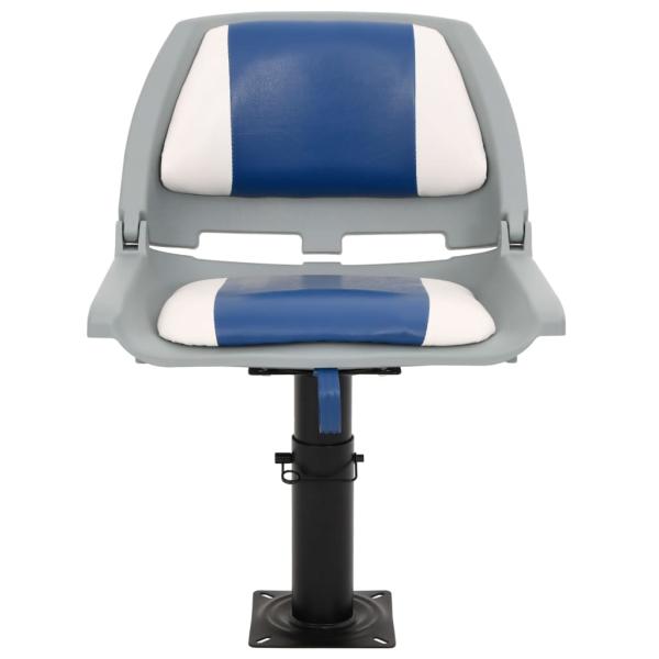 4-tlg. Bootssitz-Set Klappbar Blau und Weiß 48x51x41 cm