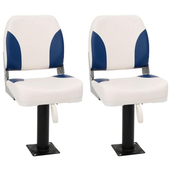 ARDEBO.de - 4-tlg. Bootssitz-Set Klappbar Blau und Weiß 41x36x48 cm