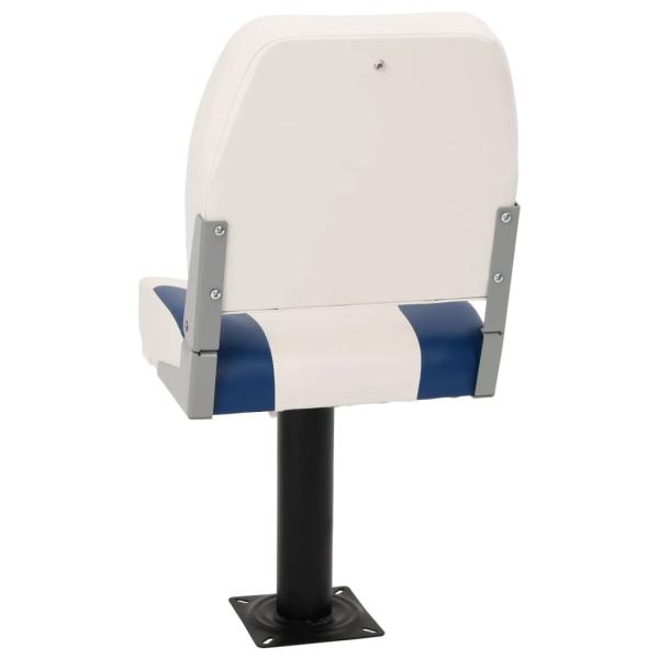 4-tlg. Bootssitz-Set Klappbar Blau und Weiß 41x36x48 cm