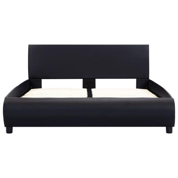 Bett mit LED-Beleuchtung ohne Matratze Schwarz 120x200 cm