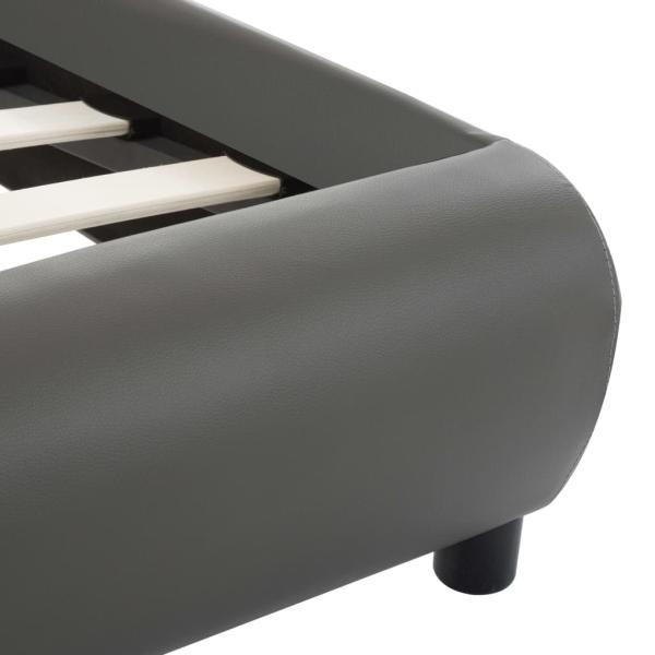 Bettgestell mit LED Grau Kunstleder 120×200 cm
