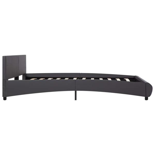 Bettgestell mit LED Grau Kunstleder 160x200 cm